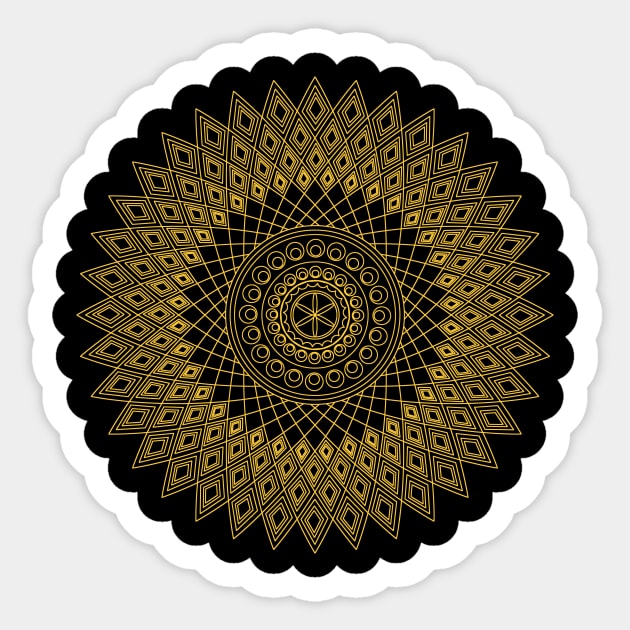 Gold and black mandala Sticker by hedehede